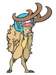  2019 anthro antlers bottomless capreoline cervid cervine clothed clothing digital_drawing_(artwork) digital_media_(artwork) fur hat hooves horn knotsosfw male mammal one_piece reindeer simple_background smile solo tongue tony_tony_chopper tony_tony_chopper_(horn_point_form) 