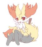  anthro blush braixen chest_tuft dipstick_tail fluffy fluffy_tail happy hi_res inner_ear_fluff multicolored_tail nintendo nyaswitchnya pok&eacute;mon pok&eacute;mon_(species) sitting solo stick tuft video_games 