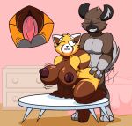  2019 3_toes 4_fingers aggressive_retsuko ailurid anthro areola balls bent_over big_breasts big_butt breasts butt digital_drawing_(artwork) digital_media_(artwork) duo erection female fur haida hi_res huge_breasts humanoid_hands humanoid_penis hyaenid looking_back male male/female mammal mr.ink_(artist) multicolored_fur nipples nude penetration penis pussy red_panda retsuko sanrio sex simple_background smile spotted_hyena thick_thighs toes two_tone_fur vaginal vaginal_penetration wide_hips 