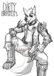  2019 anthro balls butt canid canine canis clothed clothing digital_drawing_(artwork) digital_media_(artwork) dirty_bristles erection eyewear fangs fur hair looking_at_viewer male mammal monochrome nintendo nude open_mouth penis simple_background sketch smile solo star_fox teeth tongue tongue_out video_games wolf wolf_o&#039;donnell 