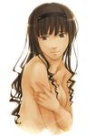  amagami bad_id bad_pixiv_id breast_hold breasts brown_hair covering hairband morishima_haruka nude solo suda_(yuunagi_enikki) 
