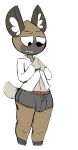  2018 anthro bulge clothing elchilenito haida hi_res hyaenid male mammal penis_outline shirt spotted_hyena underwear undressing 