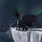  ballistic_(artist) better_version_at_source dragon female feral hi_res ice night snow star wings 