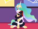  2019 absurd_res badumsquish coiling duo equid fan_character female friendship_is_magic hi_res horn hug lamia looking_at_viewer mammal my_little_pony princess_celestia_(mlp) reada_bella_(oc) reptile scalie snake unicorn 