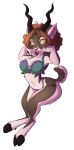  anthro antlers bra breasts cervid clothed clothing ear_piercing female furkinghell hi_res horn mammal piercing solo underwear wide_hips 