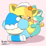  chaco_(cocotama) cocotama hi_res hirake!_cocotama nyupu pillow_(cocotama) scope_(cocotama) sweat tears 