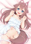  animal_ears censored dress inumimi pantsu panty_pull possible_duplicate skirt_lift tachimi_(basue) tail 