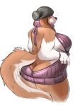  big_breasts blush bon_bon_(ocaritna) breasts canid canine canis clothing domestic_dog female mammal ocaritna rear_view slightly_chubby solo sweater thick_thighs virgin_killer_sweater wide_hips 