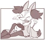  absurd_res anthro blush braixen chest_tuft cute_fangs dipstick_tail duo female fluffy fluffy_tail happy hi_res human inner_ear_fluff lying mammal multicolored_tail nintendo pok&eacute;mon pok&eacute;mon_(species) sitting sleeping stick theartmanor tuft video_games 