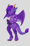  anthro big_penis conditional_dnp crybleat cub dragon erection hair lord_(character) male nude penis purple_hair purple_scales scales solo wings young 