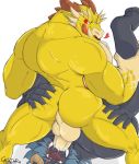  &lt;3 anthro anus balls blush butt castrodour cum cum_in_mouth cum_inside dragon forced forced_oral hi_res horn krampus_(housamo) male male/male muscular muscular_male nude ophion oral sex tokyo_afterschool_summoners tongue tusks video_games 