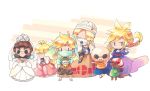  alternate_costume blonde_hair blue_eyes blush braid chibi cloud_strife crossdressing detached_sleeves dress earrings eyes_closed final_fantasy final_fantasy_vii gerudo_link hitofutarai jewelry link long_hair looking_at_viewer lucas luigi male_focus mario mario_(series) mask midriff mother_(game) mother_3 navel nintendo pointy_ears princess_peach reverse_trap sheik short_hair simple_background stomach super_mario_odyssey super_smash_bros. super_smash_bros_ultimate surcoat the_legend_of_zelda the_legend_of_zelda:_breath_of_the_wild the_legend_of_zelda:_ocarina_of_time trap turban wedding_dress 