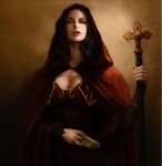  1girl absurdres black_hair breasts carmilla castlevania cleavage highres large_breasts long_hair solo vampire 