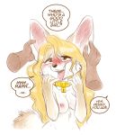  blush breasts canid canine collar disembodied_hand ear_rub english_text female fennec fox hi_res jonas lock mammal nipples open_mouth padlock penny_fenmore teeth text tongue 