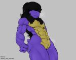  abs anon_the_imus83 anthro deltarune female flat_chested greyscale ilicatoo monochrome muscular muscular_female nude pussy scalie solo standing susie_(deltarune) video_games 