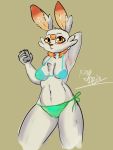  2019 anthro breasts digital_media_(artwork) female hi_res kingdoujin nintendo pok&eacute;mon pok&eacute;mon_(species) scorbunny solo video_games 