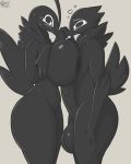  &lt;3 2019 absurd_res anthro areola avian balls beak big_balls big_breasts big_penis bird breasts cum duo fan_character feathers female hand_holding hi_res huge_penis male male/female mammal nude penis quin-nsfw simple_background 