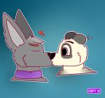  2019 canid canine canis fur furryt_paw giant_panda grey_fur kissing leython(furryt_paw) male mammal neythan(furryt_paw) ursid wolf 