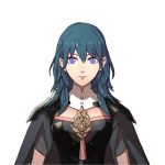  1girl absurdres armor blue_eyes blue_hair byleth cape fire_emblem fire_emblem:_fuukasetsugetsu highres long_hair looking_at_viewer nintendo official_art solo 