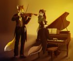  absurd_res canid canine canis group hi_res mammal music musical_instrument piano tatujapa violin wolf 