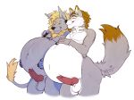  animal_genitalia animal_penis anthro balls blush canid canine canine_penis canis felid hybrid knot lion male male/male male_pregnancy mammal nude pantherine penis pregnant simple_background span_wolf standing the-narutoshi wolf zeric 