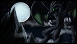  2019 absurd_res anthro big_eyes claws detailed_background digital_media_(artwork) dragon hi_res horn looking_at_viewer male malust monster moon mountain reptile scalie sky smile solo warlocke wings 