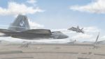  ace_combat ace_combat_04 ace_combat_7 aircraft airplane artist_request blue_sky building cloud condensation_trail crane emblem f-22_raptor fighter_jet ground hill isaf jet military military_vehicle missile mobius_1 sky stonehenge_(ace_combat) structure trigger_(ace_combat) wall 
