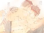  2boys anal blush brown_hair david_king dead_by_daylight kiss male_focus multiple_boys muscle nude quentin_smith sweat tears undressing yaoi 