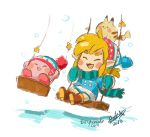  bettykwong coat gen_1_pokemon kirby link nintendo pikachu scarf smile snow swing the_legend_of_zelda woollen_cap 