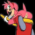  amy_rose anthro anus bent_over black_background breasts butt edit eulipotyphlan female hammer hedgehog is_(artist) looking_at_viewer looking_back mammal melee_weapon mostly_nude open_mouth piko_piko_hammer presenting pussy rear_view side_boob simple_background solo sonic_(series) sonic_boom teeth tongue tools weapon 