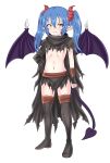  1girl absurdres blue_hair child demon_girl demon_horns demon_wings highres horns original seryu unholysoul wings 