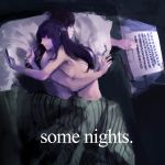  1boy 1girl bed black_hair breasts cellphone commentary computer hetero highres holding holding_cellphone holding_phone hug indoors laptop long_hair lying mouse_(computer) naoko_(9113419) nude on_side original phone pillow smartphone spoon spooning table under_covers 