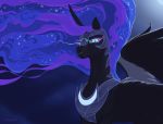  2016 arareroll blue_eyes blue_hair equid female feral friendship_is_magic hair horn long_hair looking_at_viewer mammal my_little_pony nightmare_moon_(mlp) slit_pupils solo winged_unicorn wings 