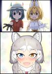  comic dog_(kemono_friends) hajime_(wkpz8247) heterochromia highres kaban_(kemono_friends) kemono_friends serval_(kemono_friends) tears 