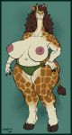  absurd_res anthro areola big_areola big_breasts breasts clothed clothing eyewear female giraffe giraffid glasses greasymojo green_eyes hair hi_res hooves huge_breasts long_hair mammal mature_female mostly_nude navel nipples overweight overweight_female panties pink_areola pink_nipples solo standing thick_thighs topless underwear wide_hips 