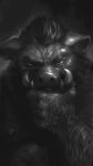  anthro arm_hair beard body_hair chest_hair facial_hair hairy hi_res humanoid_hands incarnata kemono looking_at_viewer male mammal muscular nipples scar solo suid suina sus_(pig) teeth tusks wild_boar 