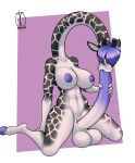  2019 anthro areola autofellatio balls big_penis breasts dickgirl digital_media_(artwork) freckles_(artist) giraffe giraffid hair hooves intersex long_neck mammal masturbation navel nipples oral oral_masturbation penile_masturbation penis purple_hair short_hair signature solo 