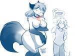  2019 alternate_species anthro basitin belly big_belly big_butt blush breasts butt canid canine casual_nudity chest_tuft collar collar_of_keidranification dipstick_tail edit embarrassed featureless_breasts female fluffy fluffy_tail fox heterochromia hi_res keidran keith_keiser mammal multicolored_tail natani nude post_transformation pregnant sketch surprise theobii_(artist) thick_thighs tom_fischbach tuft twokinds webcomic 