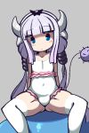  1girl average-hanzo bangs bare_arms bare_shoulders beads blue_eyes blunt_bangs child closed_mouth covered_navel dragon_girl dragon_horns dragon_tail eyebrows_visible_through_hair female hair_beads hair_ornament horns kanna_kamui kobayashi-san_chi_no_maidragon looking_at_viewer low_twintails one-piece_swimsuit pink_swimsuit sitting solo spread_legs swimsuit tail thighhighs transparent_background twintails white_legwear 