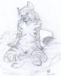  breasts female hi_res hyaenid mammal pussy shiverfox sitting sketch striped_hyena 