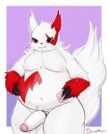  anthro balls claws cock_ring cute_fangs erection fangs fur humanoid_penis lucidkitty male nintendo nipples nude penis pok&eacute;mon pok&eacute;mon_(species) senpaikitten sharp_claws sharp_teeth slightly_chubby solo standing teeth thick_thighs uncut vein veiny_penis video_games zangoose 