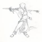  clothed clothing female mammal melee_weapon mustela mustelid musteline polearm shiverfox sketch spear tribal vianaralia_bonesinger weapon 