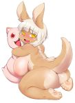  2019 absurd_res anthro anus berseepon09 big_breasts big_butt blush breasts butt cute_fangs digital_media_(artwork) female fur hair hi_res lagomorph looking_at_viewer made_in_abyss mammal mitty nanachi narehate nude open_mouth pillow rabbit red_eyes short_stack solo thick_thighs whiskers white_hair wide_hips yellow_eyes 