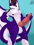 angrypotato96 anthro balls big_penis canid canine dragon erection hybrid knot male mammal muscular muscular_male nude pecs penis solo standing vein wings 