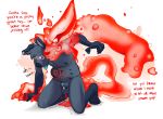  ... 2019 absurd_res anal anal_penetration anthro balls belly black_fur black_nose blue_tongue canid canine canis claws dialogue digital_drawing_(artwork) digital_media_(artwork) domestic_dog duo english_text fox fur hi_res ink_(lock-wolf) kurama lock-wolf male mammal markings naruto nipples nude penetration red_eyes sex simple_background tailed_beast teeth text tongue tongue_out white_background 