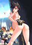  1boy 3girls ass blush breasts brown_eyes brown_hair earrings edited female from_behind hm jewelry lactation looking_back male mechanical_halo mechanical_wings mercy_(overwatch) multiple_boys multiple_girls nude one_eye_closed outdoors overwatch peeing phandit_thirathon pharah_(overwatch) pregnant reinhardt_(overwatch) short_hair sideboob small_breasts spiky_hair third-party_edit tracer_(overwatch) wings wink 