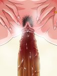  1girl censored erection highres jewelry kurono_taitsu milf penetration penis pubic_hair pussy ring sex spread_legs sweat 