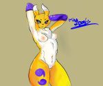  breasts digimon digimon_(species) digital_media_(artwork) female hi_res kingdoujin nipples nude renamon solo 