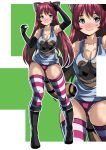  absurdres animal_ears boots breasts cat_ears copyright_request elbow_gloves gloves highres julioalqae large_breasts original striped striped_legwear 