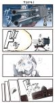  2girls 4koma comic highres ido_(teketeke) kantai_collection light_brown_hair long_hair multiple_girls musashi_(kantai_collection) re-class_battleship shinkaisei-kan short_hair translation_request white_hair 